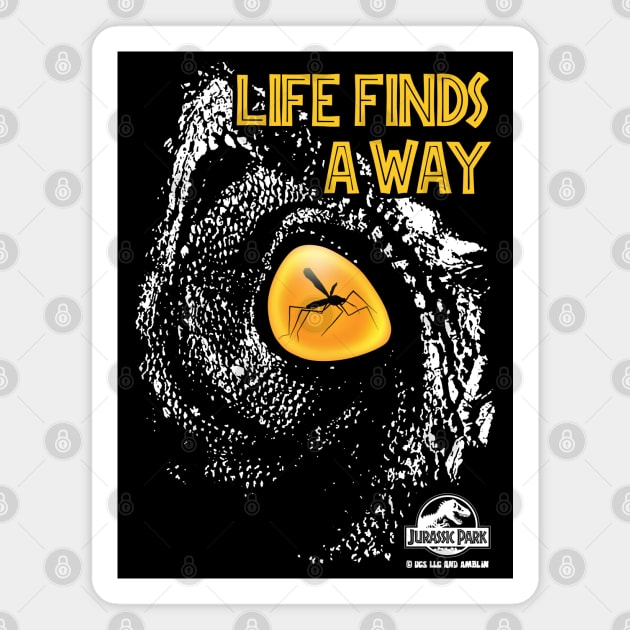 Jurassic Park Quote - Life Finds A Way Magnet by TMBTM